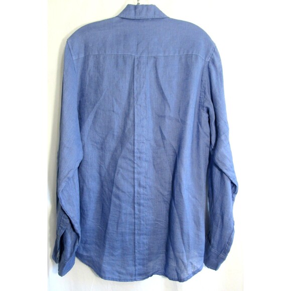 CP Shades Blue Linen Long Sleeve Button Down Shirt Size XS EUC - Picture 2 of 4